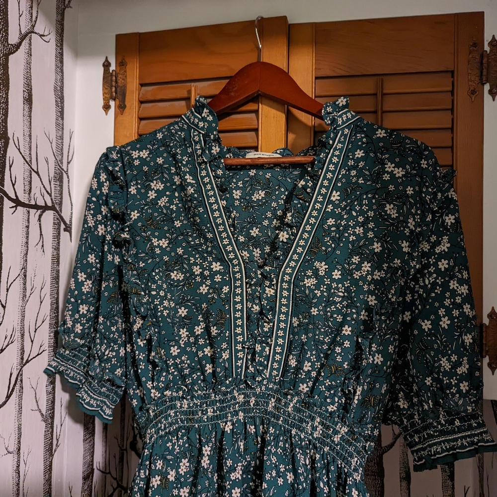 Green Floral Maxi Dress